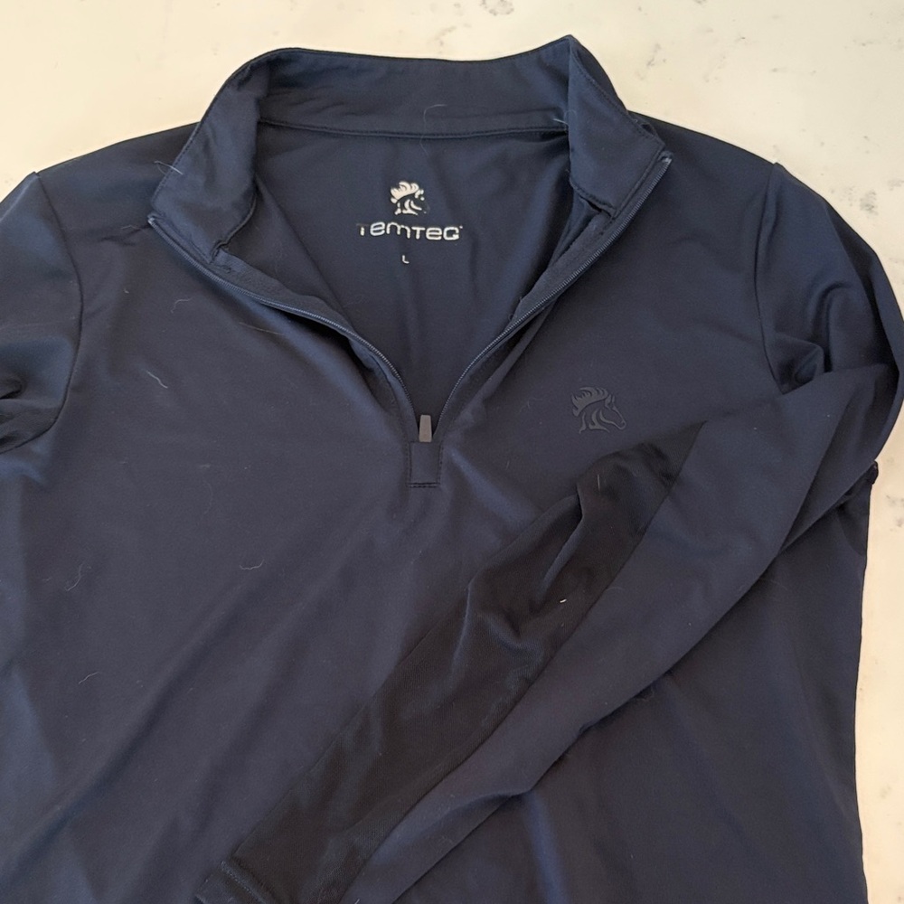 Navy Long Sleeve Quarter-Zip Summer riding Top